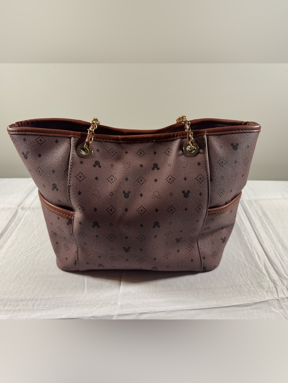 NRETRO Mauve Tote Bag with Chain Handles